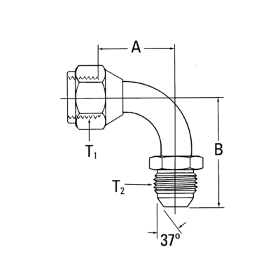 Adapter JIC-SWE-F.3/8x(A=0.85)(B=1.31)