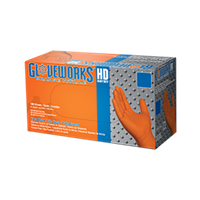Gloveworks HD, Orange Nitrile Gloves(XL)